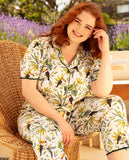 Gabrielle Womens Toucan Printed Jersey Cropped Pyjama Set
