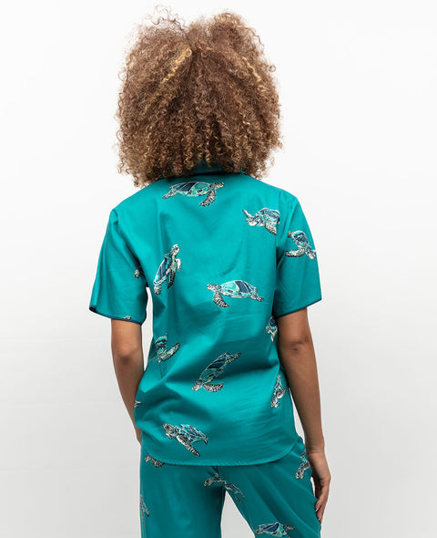 Cove Turtle Print Pyjama Top