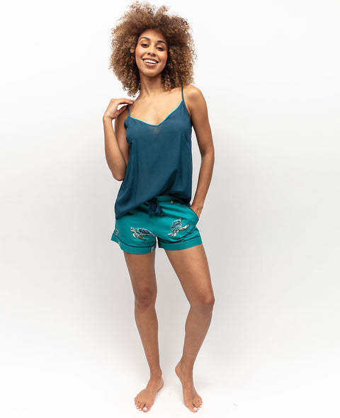 Cove Modal Cami and Turtle Print Shorty Set