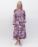 Mary Lace Trim Floral Print Long Dressing Gown