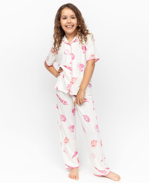 Shelly Girls Shell Printed Jersey Pyjama Set