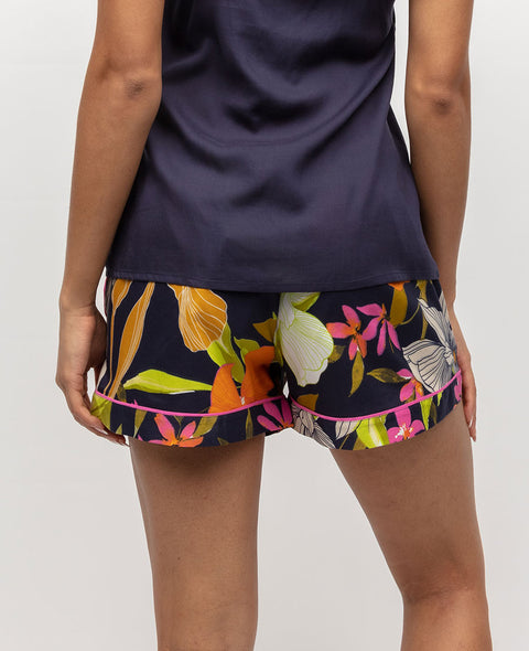Avery Navy Floral Print Shorts