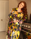 Avery Floral Print Long Dressing Gown
