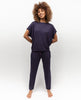 Pyjamahose „Avery“ aus Jersey in Marineblau