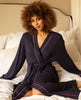 Robe de chambre longue en jersey bleu marine Avery