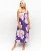 Valentina Purple Floral Print Long Nightdress