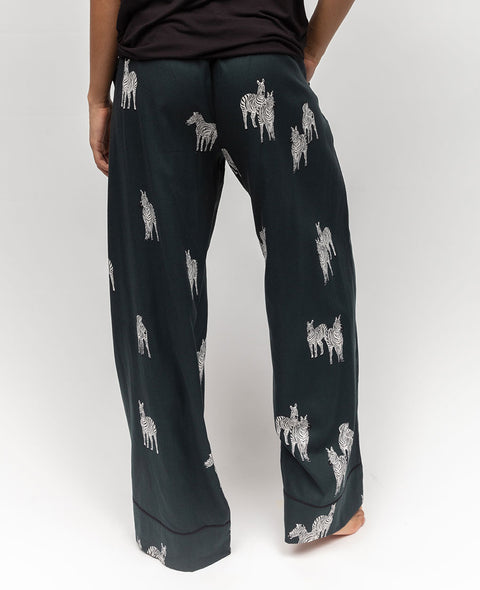 Blake Damen-Pyjamahose mit Zebramuster und weitem Bein