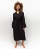 Robe de chambre longue en jersey noir Blake