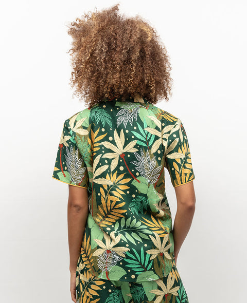 Gabrielle Palm Leaf Print Pyjama Top