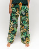 Bas de pyjama à jambe large et imprimé feuilles de palmier Gabrielle