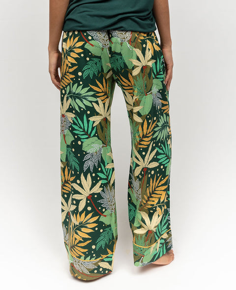 Gabrielle Palm Leaf Print Wide Leg Pyjama Bottoms