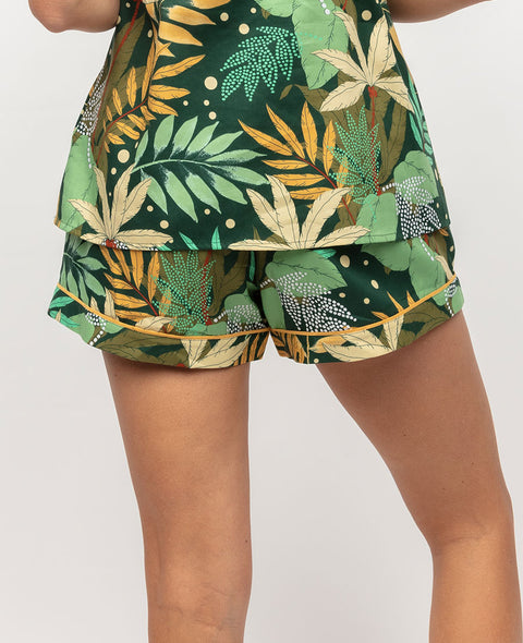 Gabrielle Palm Leaf Print Shorts