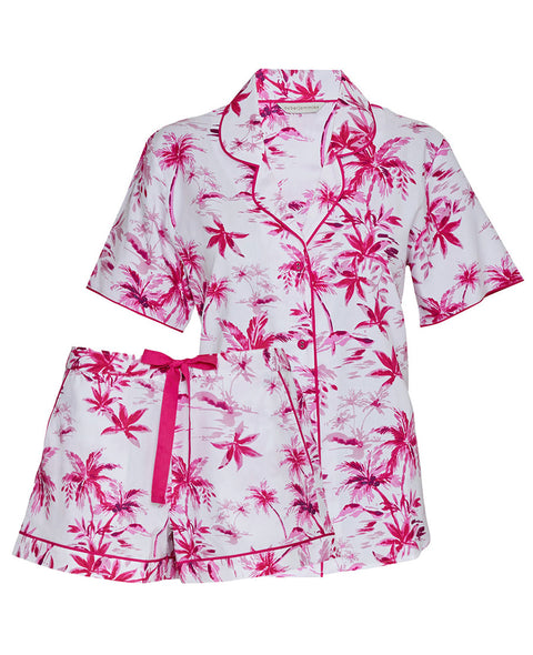 Hailey Damen-Pyjama-Set mit Palmenmuster