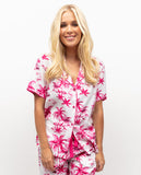Hailey Pyjama-Oberteil mit Palmen-Print