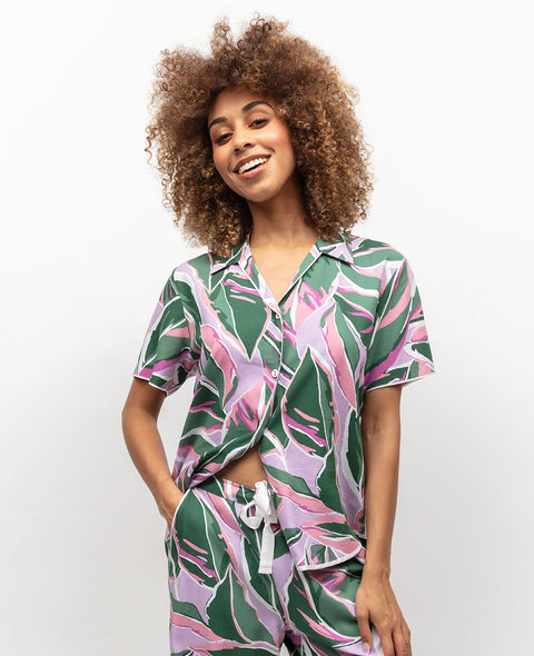 Lexi Leaf Print Pyjama Top