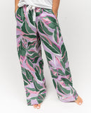 Lexi-Pyjamahose mit Blattmuster und weitem Bein