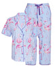 Zoey Damen-Pyjama-Set mit Flamingo-Print, kurz geschnitten