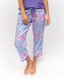 Zoey - Bas de pyjama court à imprimé flamant rose