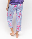 Zoey - Bas de pyjama court à imprimé flamant rose
