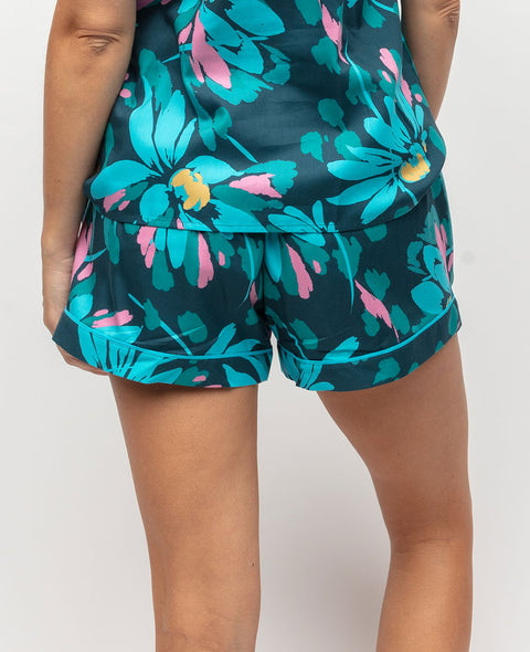 0123 Cyberjammies Madeline Shorts - 0123 Light Blue Floral Print