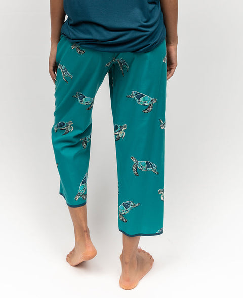 Cove Womens Turtle Print Cropped Pyjama Bottoms