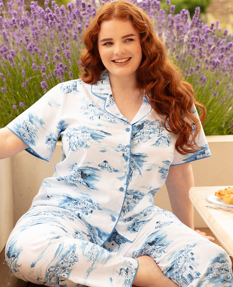 Donna Santorini Print Pyjama Set