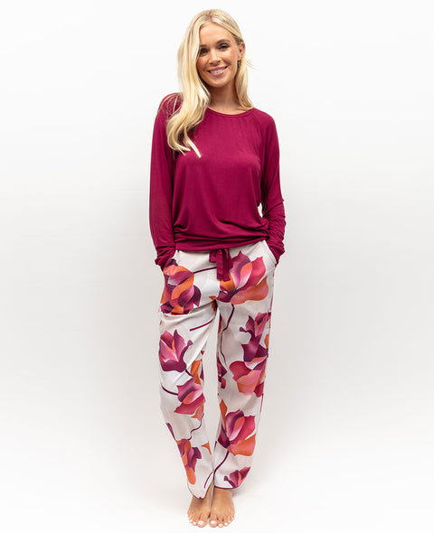 Aliyah Slouch Jersey Top and Floral Print Pyjama Set