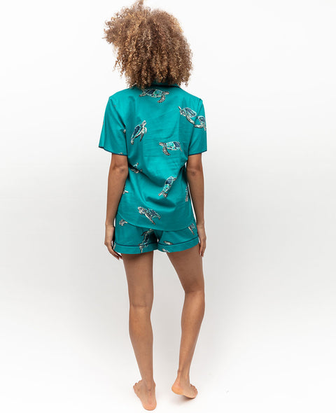 Cove Green Turtle Print Shorty Set