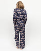 Taylor Womens Navy Leopard Print Wide Leg Pyjama Set