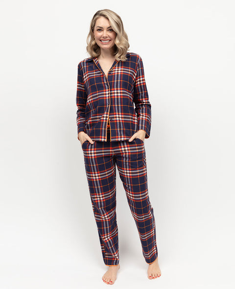 Taylor Ensemble de pyjama à carreaux légèrement brossé pour femme