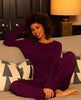 Ensemble de pyjama ample en jersey violet pour femme Colette