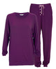 Ensemble de pyjama ample en jersey violet pour femme Colette