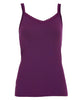 Colette Womens Dark Purple Lace Trim Jersey Hidden Support Vest