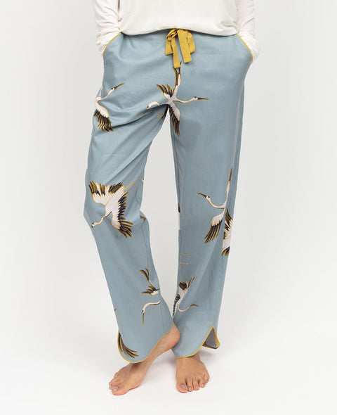 Piper Womens Crane Bird Print Pyjama Bottoms