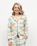 Goldie Womens Pumpkin Printed Jersey Pyjama Top