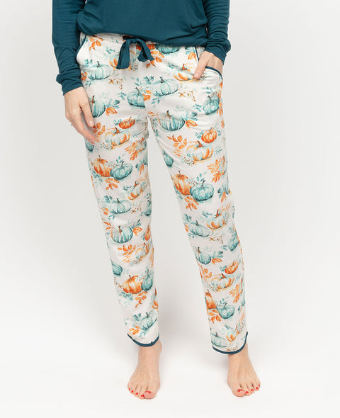 Goldie Womens Pumpkin Printed Jersey Pyjama Bottoms