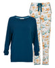 Goldie Damen-Pyjama-Set aus lässigem Jersey-Oberteil und Jersey mit Kürbis-Print