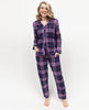 Edie Womens Navy Mix Lightly Brushed Check Pyjama Set