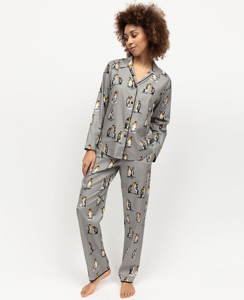 Parker Damen Pyjama-Set mit Pinguin-Print