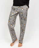 Parker Damen Pyjamahose mit Pinguin-Print