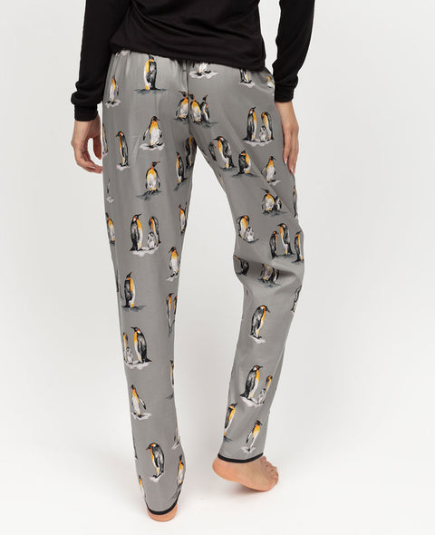 Parker Damen Pyjamahose mit Pinguin-Print