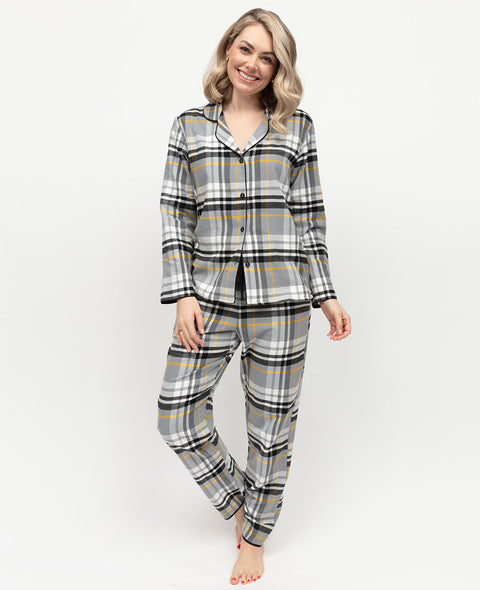 Parker Damen Pyjama-Set mit gebürstetem Karomuster