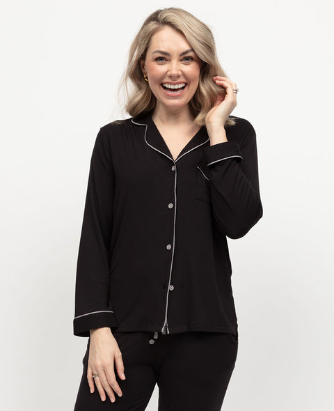 Parker Womens Black Revere Jersey Pyjama Top