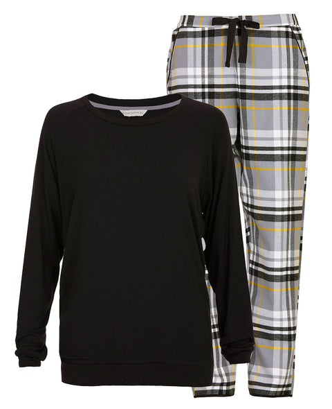 Parker Women Jersey T-shirt and Brushed Check Pyjama Set