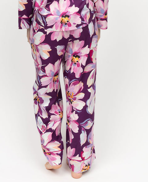 Hazel Damen-Pyjamahose mit weitem Bein und Blumenmuster