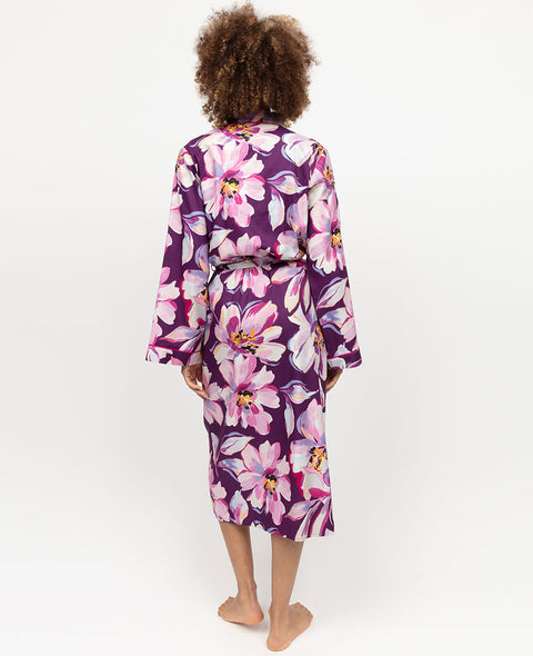 Robe de chambre longue à imprimé floral pour femme Hazel