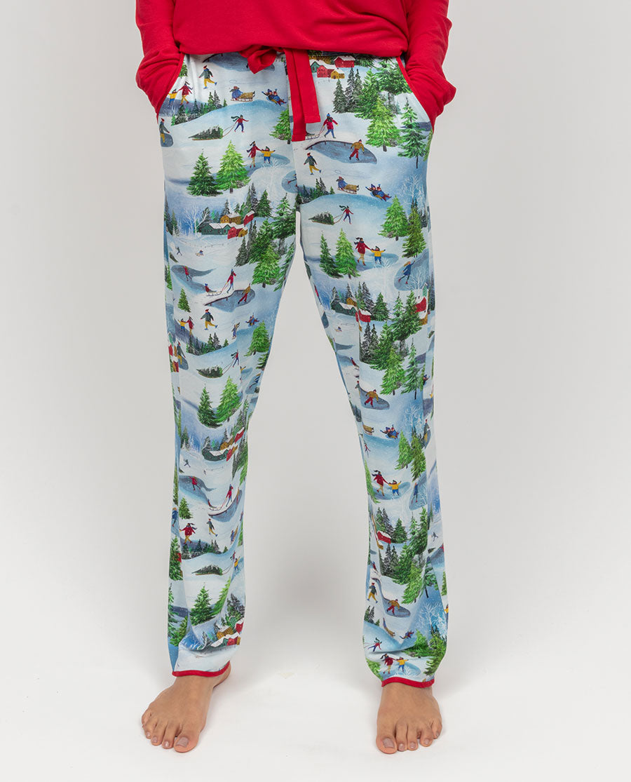 Montana Womens Wintersape Printed Jersey Pyjama Bottoms Cyberjammies