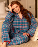 Montana Damen-Pyjama-Set mit gebürstetem Karomuster