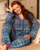 Montana Womens Blue Brushed Check Pyjama Set