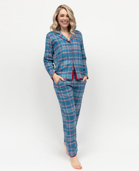 Montana Ensemble de pyjama à carreaux brossés pour femme